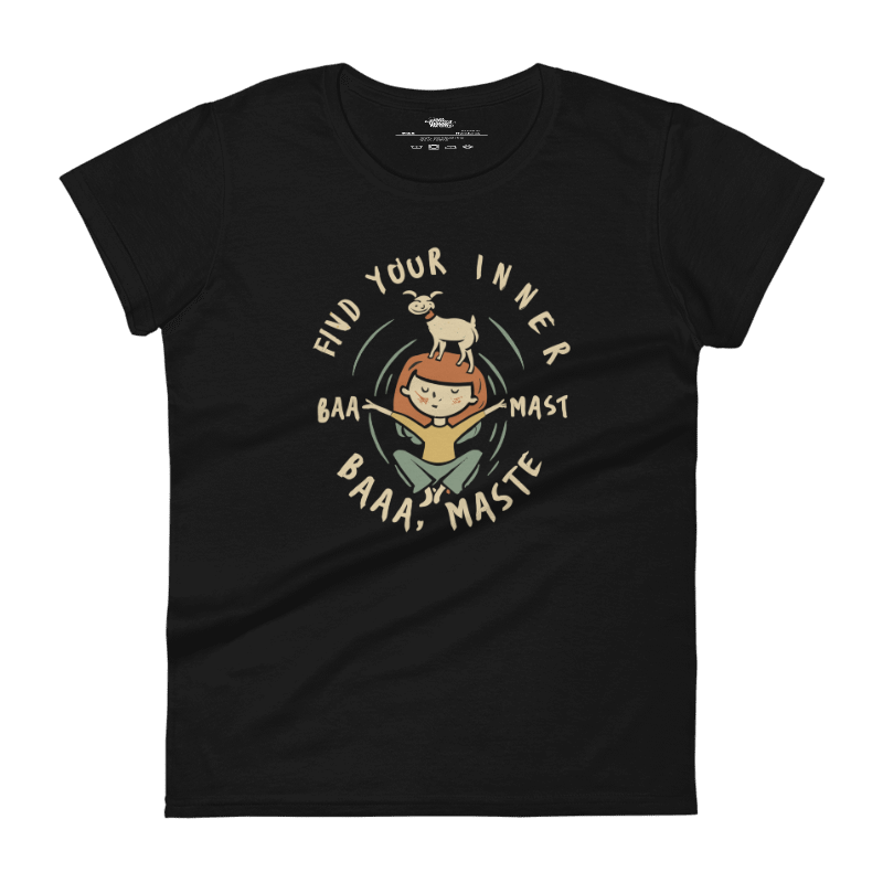 Women's short sleeve t-shirt - "Find your inner Baaaamasteee" Goat yoga shirt!