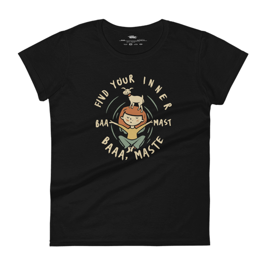 Women's short sleeve t-shirt - "Find your inner Baaaamasteee" Goat yoga shirt!