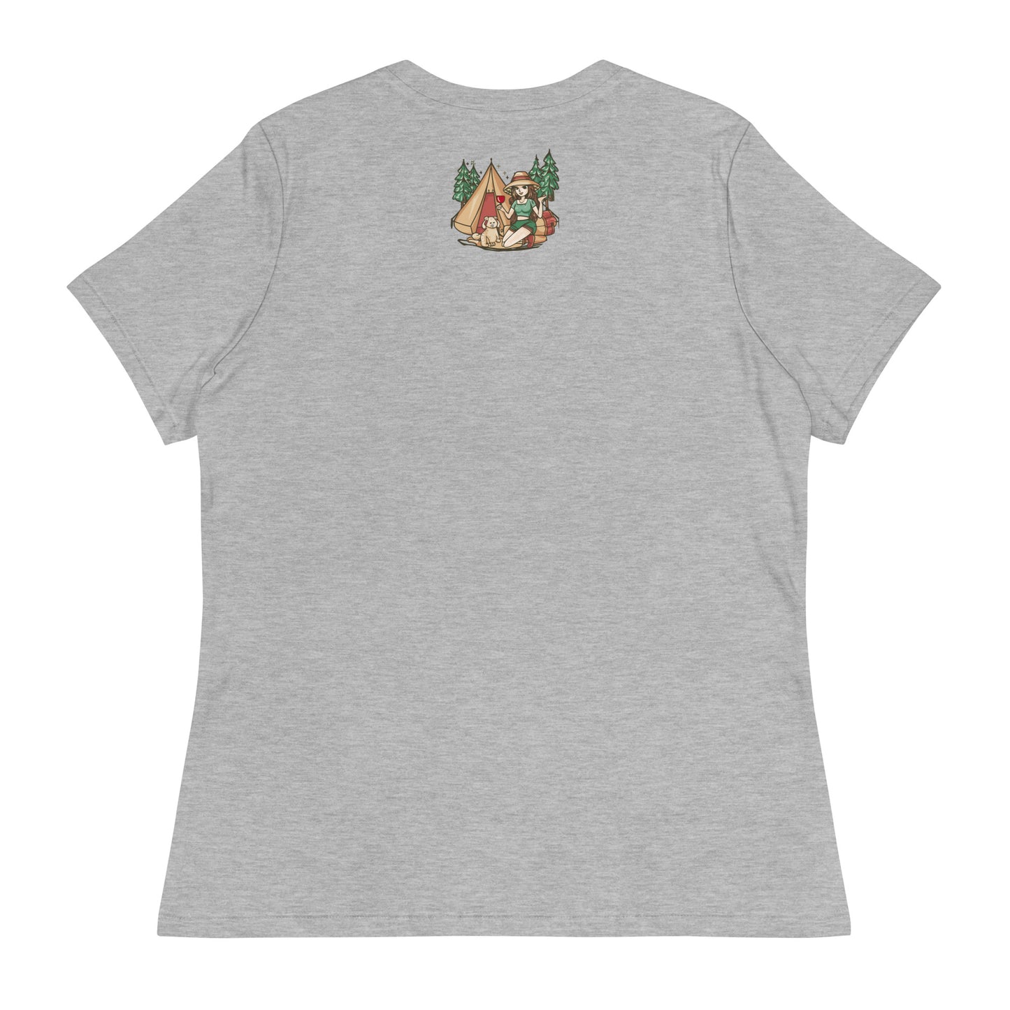 Women's Relaxed "Glamper" T-Shirt - Pitch a Tent, Pour a Glass - Glamper!