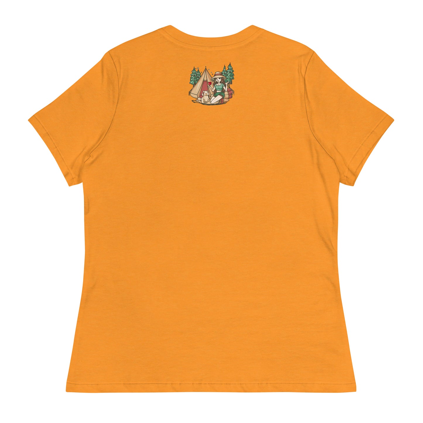 Women's Relaxed "Glamper" T-Shirt - Pitch a Tent, Pour a Glass - Glamper!