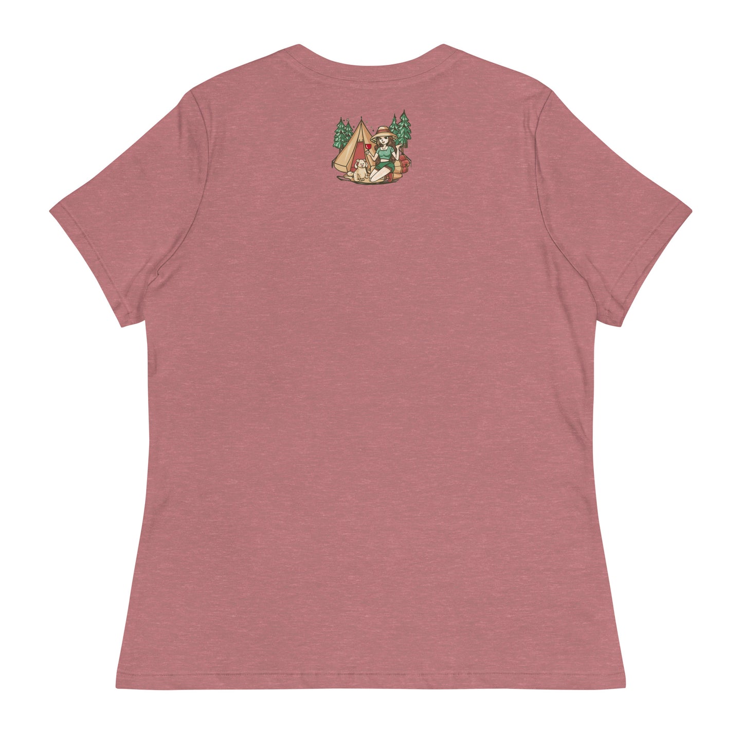 Women's Relaxed "Glamper" T-Shirt - Pitch a Tent, Pour a Glass - Glamper!