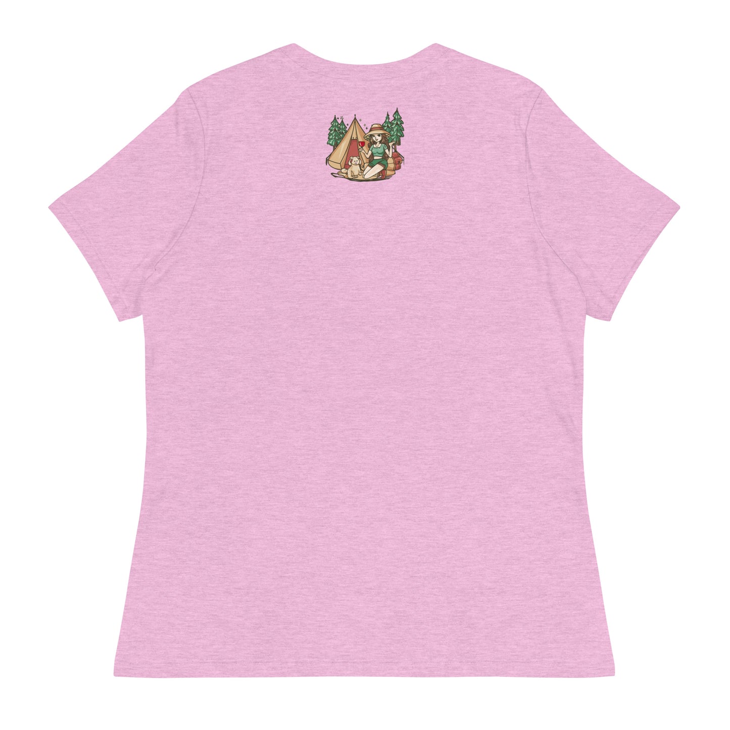 Women's Relaxed "Glamper" T-Shirt - Pitch a Tent, Pour a Glass - Glamper!