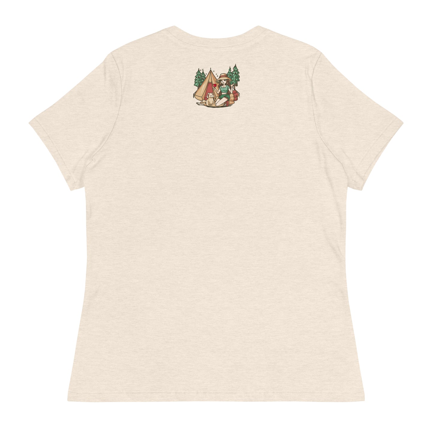 Women's Relaxed "Glamper" T-Shirt - Pitch a Tent, Pour a Glass - Glamper!